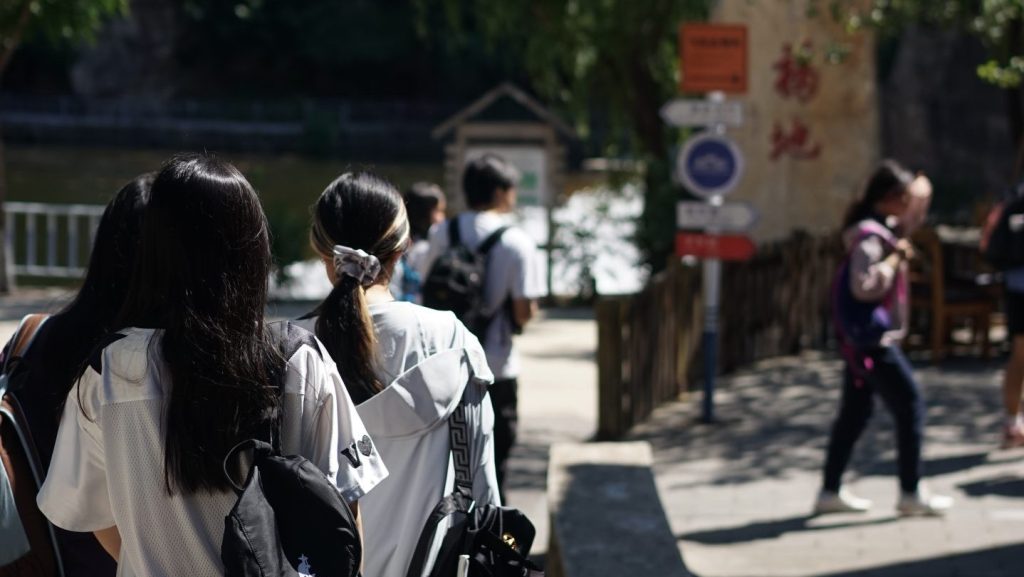 Students exploring Beijing on a school trip to China.